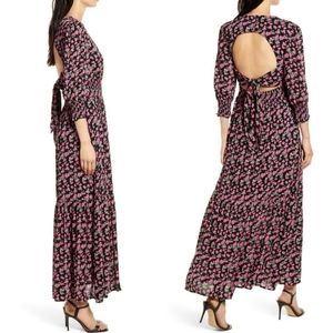 WAYF | Floral Print Smocked Maxi Dress